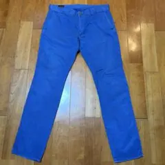 メンズ【美品 EDWIN FIELDMAN】青 32 薄手 パンツ テーパードのサムネイル