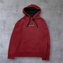 HOLLISTERメンズ パーカー 裏起毛 エンジ S ストリート アメカジ
