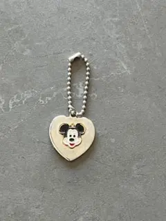 80年代 ディズニー ミッキー ハート キーホルダー シルバー 1980年代希少