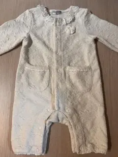 クリーム色 レース襟 ロンパース 70cm