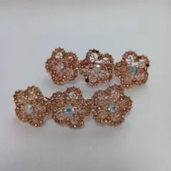 ヘアクリップ ゴールド 花 2個セット バレッタ
