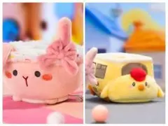 ウサギ＆ヒヨコ　car ポップマート　Plush Toy LABUBU乗ります