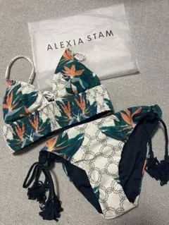 ALEXIA STAM ビキニ セパレート水着 ボーダー 黒白バイカラー M - メルカリ