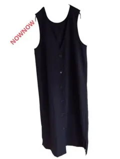 NOWNOW ブラック ノースリーブ ロングワンピース Mサイズ