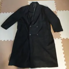 ウール90% ダブルブレストピーコート Fサイズ ブラック