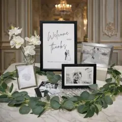 ウェルカムスペース まとめ売り 結婚式 ミールヘーデン【モノトーン×グリーン】