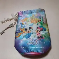비매품 상태좋음 ディズニー 25周年 ペットボトルホルダー 鍵チャ－ム付き