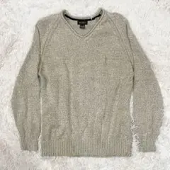 Eddie Bauer コットンニット Vネック セーター メンズL ベージュ