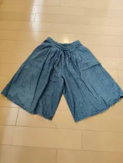デニムパンツ 150サイズガウチョパンツワイドパンツ子供服女の子キッズ
