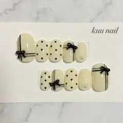 黒 クリーム フレンチガーリー ハートドット リボン パール 量産