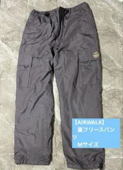 【AIRWALK】裏フリース 防寒ナイロンパンツ Mサイズ グレー×オレンジのサムネイル