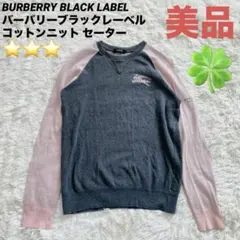 【美品】バーバリーブラックレーベル コットンニット セーター Mサイズ メンズ