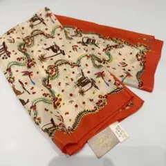 Vivienne Westwood シルク ミニスカーフ お花 鹿のデザイン