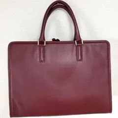 Cartier】カルティエ レザートートバッグ 大容量 収納 ボルドー系