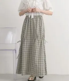 チェック柄ドロストスカートのサムネイル