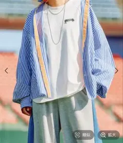 ニコアンド　make stuff be with M カラフルストライプシャツ