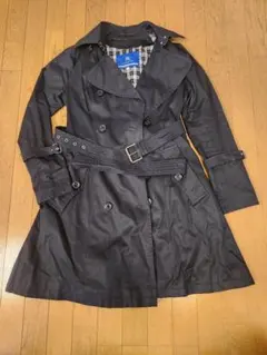 バーバリーブルーレーベル トレンチコート チェック柄 ベルト付 40 L【美品】