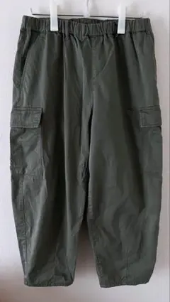 無印良品 MUJI 洗いざらし オックス カーゴパンツ M カーキ