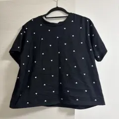 ハート柄 ブラック Tシャツ 半袖