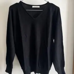 chocola raffine ブラック Vネックニット