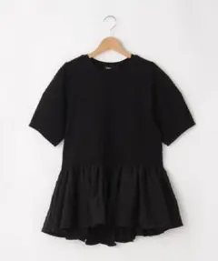 【今期商品】coen ペプラム 半袖 カットソー ブラックのサムネイル