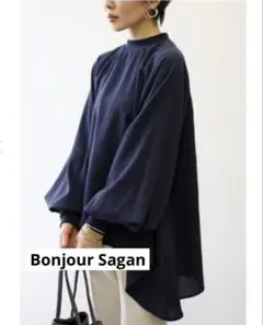 Bonjour Sagan 長袖ブラウス ネイビー フリーサイズのサムネイル