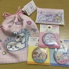 ちいかわ　ダイソー　巾着　プチ巾着　缶バッチ