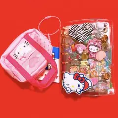 シール帳完成品☆クリアバインダー☆Ａ7 6穴★台紙12枚分！キティ付き☆女の子