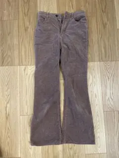 ピンクブラウン コーデュロイ フレアパンツ　M