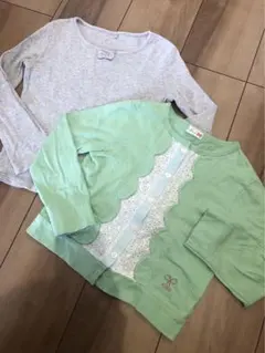 女の子　2点セット　ロンT＆カーデ