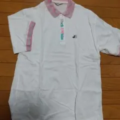 Black & White ポロシャツ ホワイト/ピンク