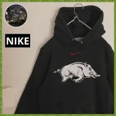 90s ナイキ 裏起毛 刺繍スウッシュ アーカンソー カレッジ スウェット