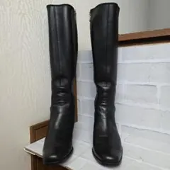 銀座ヨシノヤ　ブラック　ロングブーツ ジッパー付き　雨対応