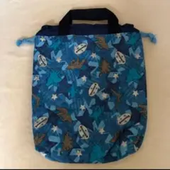 恐竜   持ち手付き巾着袋　ハンドメイド　キルティング　体操着入れ　お着替え袋