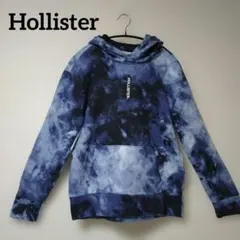 Hollister 【S】ゆったり タイダイ プルオーバーパーカー ブルー