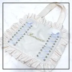 【SWIMMER】 リボン トートバッグ 肩掛け かわいい ホワイト 原宿系のサムネイル