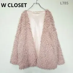 カーディガン　ボアジャケット　長袖　ピンク　M　厚手　カジュアル　ライトアウター