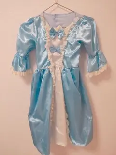 水色 フリル リボン ドレス　プリンセス　ブルー