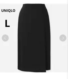 UNIQLO ハイウエストドレープラップスカート ブラック L