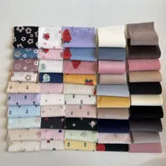 No.274 韓国生地 ハギレ コーデュロイニット 起毛リブ 生地 50枚セット