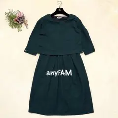 anyFAM ワンピース　緑　レディース　エニィファム　グリーン　ウエストゴム
