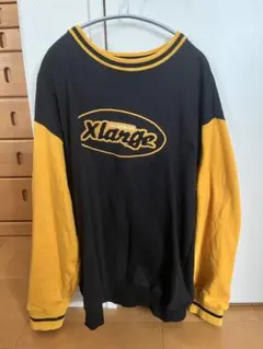 XLARGE 黒/黄色 刺繍ロゴ トレーナー L