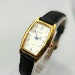 稼働品SEIKO ノイエ 1F21-5870 ゴールド ブルー オーバル - メルカリ