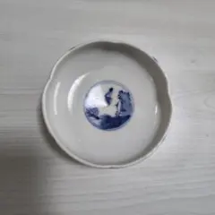 【有田焼】【食洗機対応】白と青の風景画と花模様の皿