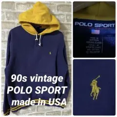 ビンテージ　90s ポロスポーツラルフローレン　メンズM パーカー　ロゴライン