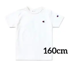 新品17432チャンピオン白160cm胸袖ロゴ刺繍半袖Tシャツ綿100%ジュニア