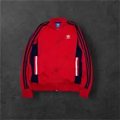 人気色‼️ adidas トラックジャケット トレフォイル 赤 ネイビー