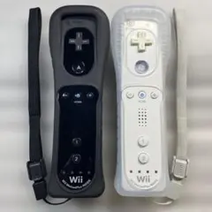 Wiiリモコンプラス 白黒 ストラップ リモコンカバー付き 2個セット