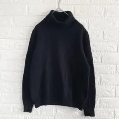 UNIQLO ユニクロ　100% ウールセーター 長袖　ブラック　M