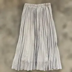 GLOBAL WORK 130 藤色プリーツロングスカート